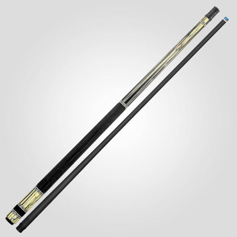 Rhino RETRÔ Pool Cue - Pale Moon Ebony - Lizard Embossed Microfiber Leather Wrap & Point