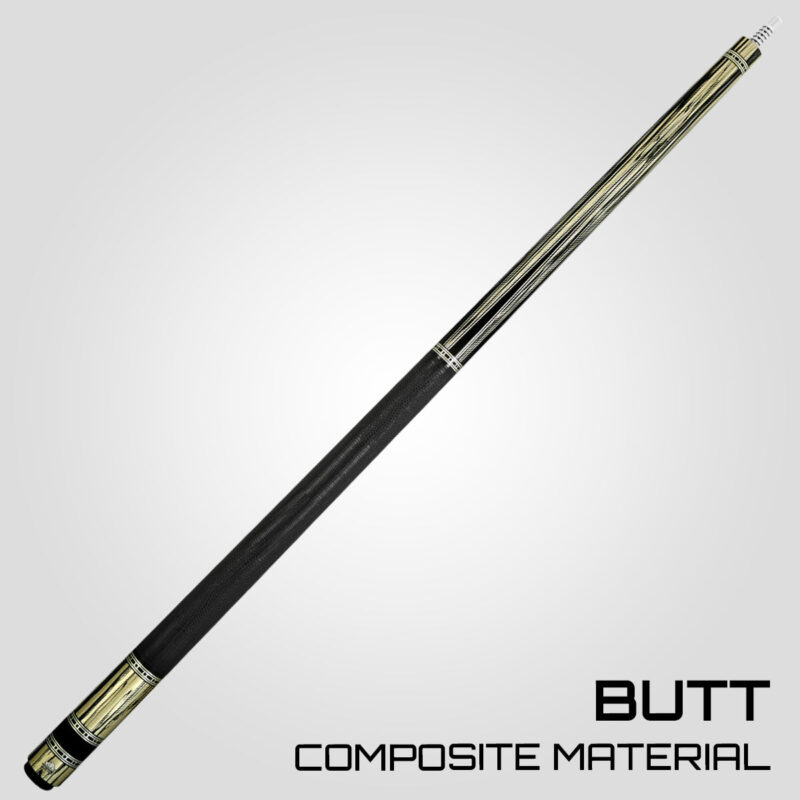 Rhino RETRÔ Pool Cue - Pale Moon Ebony - Lizard Embossed Microfiber Leather Wrap & Point