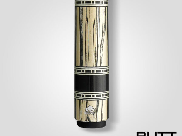 Rhino RETRÔ Pool Cue - Pale Moon Ebony - Lizard Embossed Microfiber Leather Wrap & Point