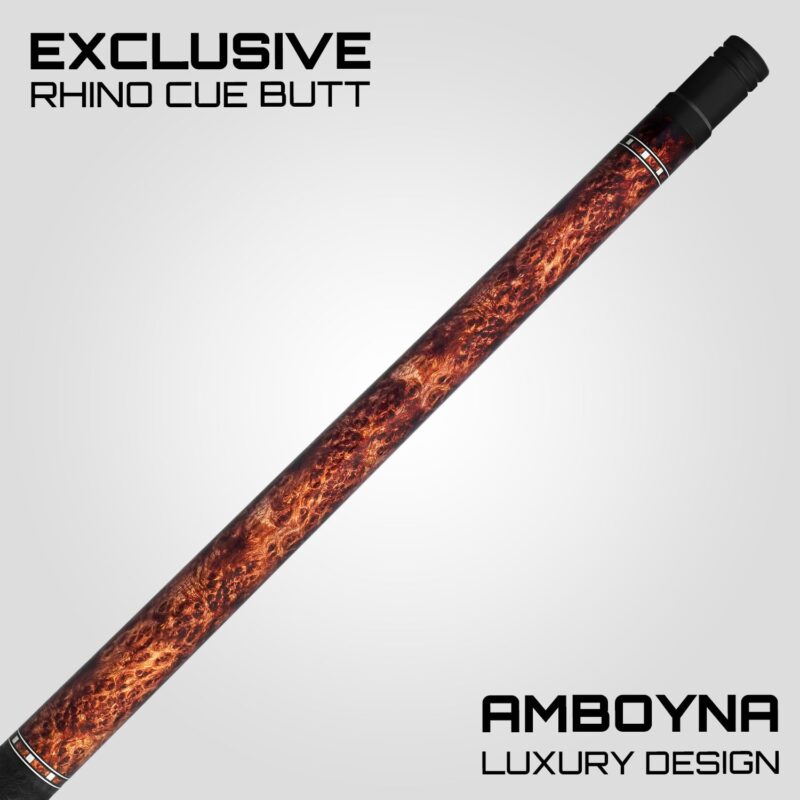 Rhino G-W Pool Cue - Amboyna - Leather Wrap