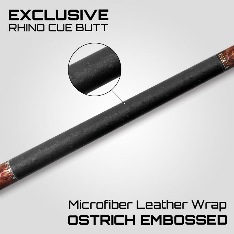 Rhino G-W Pool Cue - Amboyna - Leather Wrap