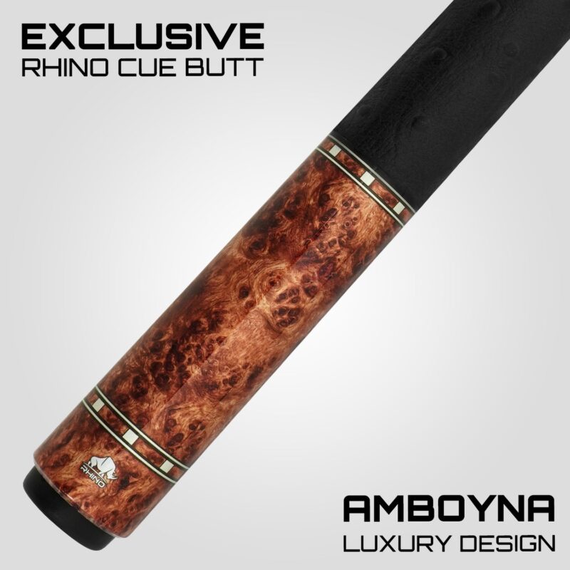 Rhino G-W Pool Cue - Amboyna - Leather Wrap