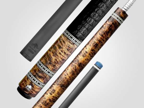 Rhino RETRÔ Pool Cue - Thuya - Crocodile Embossed Microfiber Leather Wrap