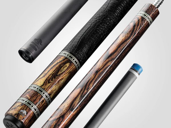 Rhino RETRÔ Pool Cue - Bocote - Crocodile Embossed Microfiber Leather Wrap