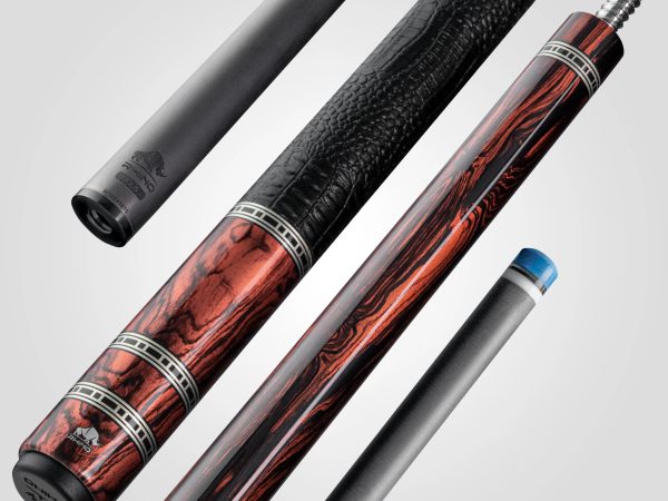 Rhino RETRÔ Pool Cue - Cocobolo - Crocodile Embossed Microfiber Leather Wrap