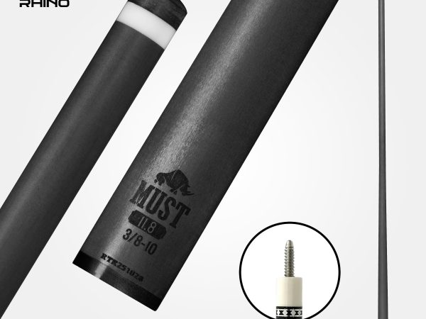 RHINO MUST 30" / 3/8-10 Pro Carbon Pool Cue Single Shaft